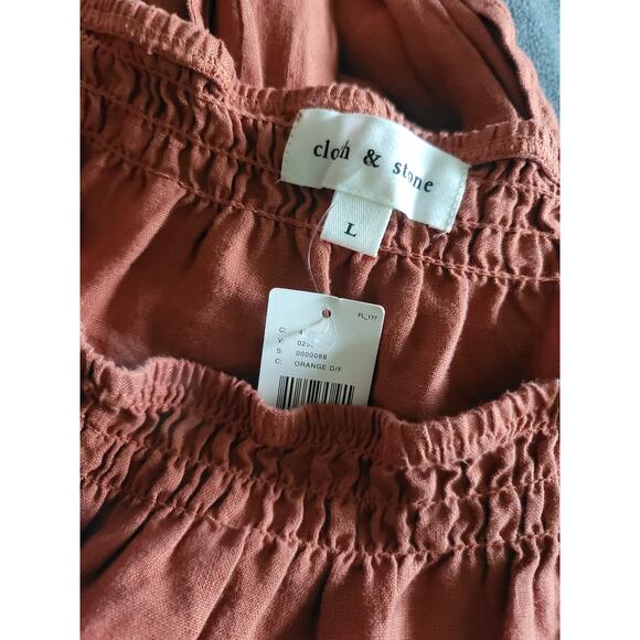 Cloth and Stone Smocked Wide-Leg Jumpsuit - Size Large - NEW - Picture 4 of 4